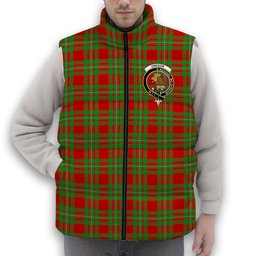 ScotsTee Shop Scottish Gregor Modern Crest Tartan Puffer Vest Winter White Duck Down Vest Sleeveless