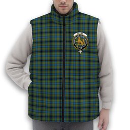 ScotsTee Shop Scottish Gillies Ancient Crest Tartan Puffer Vest Winter White Duck Down Vest Sleeveless