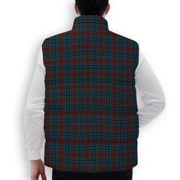ScotsTee Shop Scottish Gordon 3 Crest Tartan Puffer Vest Winter White Duck Down Vest Sleeveless