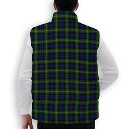 ScotsTee Shop Scottish Gordon of Esselmont Crest Tartan Puffer Vest Winter White Duck Down Vest Sleeveless