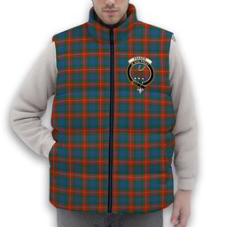 ScotsTee Shop Scottish Fraser of Lovat Ancient Crest Tartan Puffer Vest Winter White Duck Down Vest Sleeveless
