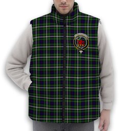 ScotsTee Shop Scottish Farquharson Dress Crest Tartan Puffer Vest Winter White Duck Down Vest Sleeveless