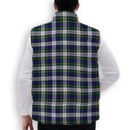 ScotsTee Shop Scottish Gordon Dress Modern Crest Tartan Puffer Vest Winter White Duck Down Vest Sleeveless