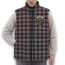 ScotsTee Shop Scottish Fraser Red Dress Crest Tartan Puffer Vest Winter White Duck Down Vest Sleeveless