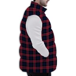 Tartan Puffer Vest Winter White Duck Down Vest Sleeveless