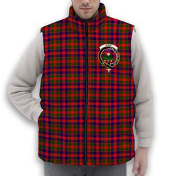 ScotsTee Shop Scottish Gow of Skeoch Crest Tartan Puffer Vest Winter White Duck Down Vest Sleeveless