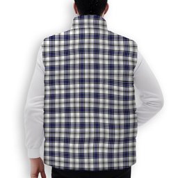 ScotsTee Shop Scottish Hannay SC Crest Tartan Puffer Vest Winter White Duck Down Vest Sleeveless
