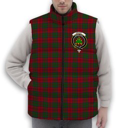 ScotsTee Shop Scottish Grant 1819 1 Crest Tartan Puffer Vest Winter White Duck Down Vest Sleeveless