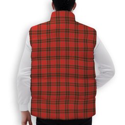 ScotsTee Shop Scottish Grant Weathered Crest Tartan Puffer Vest Winter White Duck Down Vest Sleeveless
