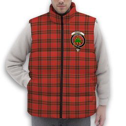 ScotsTee Shop Scottish Grant Weathered Crest Tartan Puffer Vest Winter White Duck Down Vest Sleeveless