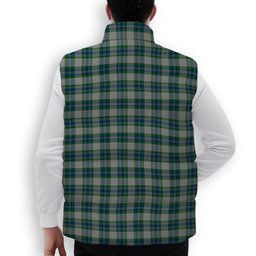ScotsTee Shop Scottish Fraser Arisaid Crest Tartan Puffer Vest Winter White Duck Down Vest Sleeveless