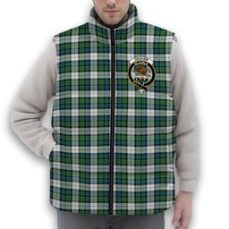 ScotsTee Shop Scottish Graham Dress Ancient Crest Tartan Puffer Vest Winter White Duck Down Vest Sleeveless