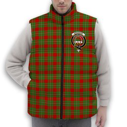 ScotsTee Shop Scottish Grierson Crest Tartan Puffer Vest Winter White Duck Down Vest Sleeveless