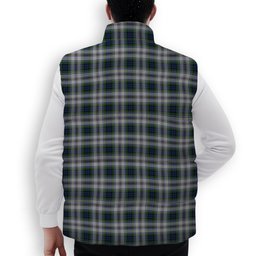 ScotsTee Shop Scottish Gordon Dress 3 Crest Tartan Puffer Vest Winter White Duck Down Vest Sleeveless