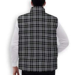 ScotsTee Shop Scottish Drummond Grey Ancient Crest Tartan Puffer Vest Winter White Duck Down Vest Sleeveless