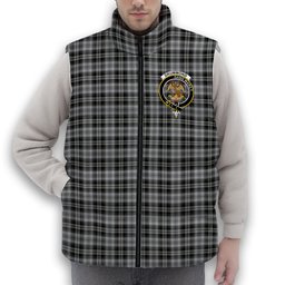 ScotsTee Shop Scottish Drummond Grey Ancient Crest Tartan Puffer Vest Winter White Duck Down Vest Sleeveless