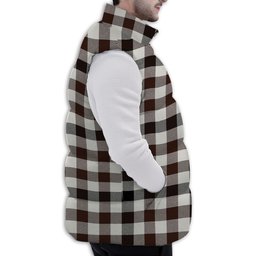 Tartan Puffer Vest Winter White Duck Down Vest Sleeveless