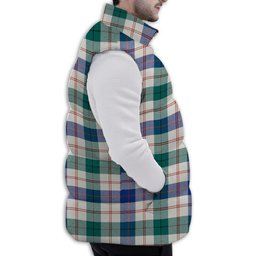 Tartan Puffer Vest Winter White Duck Down Vest Sleeveless