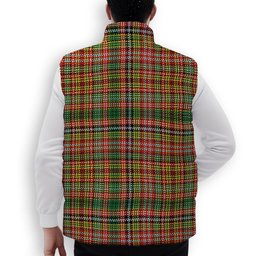 ScotsTee Shop Scottish Drummond of Strathallan  Ancient Crest Tartan Puffer Vest Winter White Duck Down Vest Sleeveless