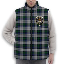ScotsTee Shop Scottish Graham Dress Crest Tartan Puffer Vest Winter White Duck Down Vest Sleeveless