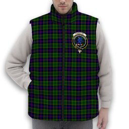 ScotsTee Shop Scottish Forsyth Modern Crest Tartan Puffer Vest Winter White Duck Down Vest Sleeveless