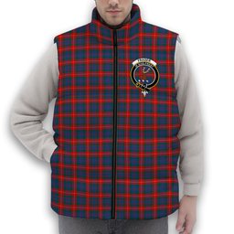 ScotsTee Shop Scottish Fraser of Lovat Modern Crest Tartan Puffer Vest Winter White Duck Down Vest Sleeveless