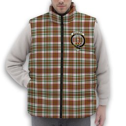 ScotsTee Shop Scottish McAlister Dress Ancient Crest Tartan Puffer Vest Winter White Duck Down Vest Sleeveless