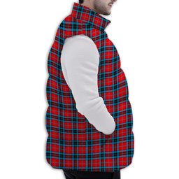 Tartan Puffer Vest Winter White Duck Down Vest Sleeveless