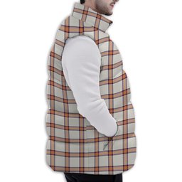Tartan Puffer Vest Winter White Duck Down Vest Sleeveless
