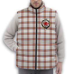 ScotsTee Shop Scottish Young Christina Ancient Crest Tartan Puffer Vest Winter White Duck Down Vest Sleeveless