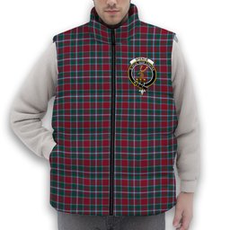 ScotsTee Shop Scottish Spence Modern Clan Crest Tartan Puffer Vest Winter White Duck Down Vest Sleeveless