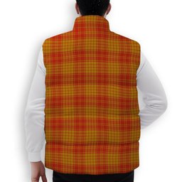 ScotsTee Shop Scottish MacMillan Dress Ancient Crest Tartan Puffer Vest Winter White Duck Down Vest Sleeveless