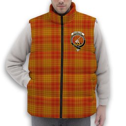 ScotsTee Shop Scottish MacMillan Dress Ancient Crest Tartan Puffer Vest Winter White Duck Down Vest Sleeveless