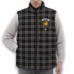 ScotsTee Shop Scottish Thomson Grey Crest Tartan Puffer Vest Winter White Duck Down Vest Sleeveless