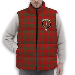 ScotsTee Shop Scottish MacAlister of Glenbarr Modern Crest Tartan Puffer Vest Winter White Duck Down Vest Sleeveless