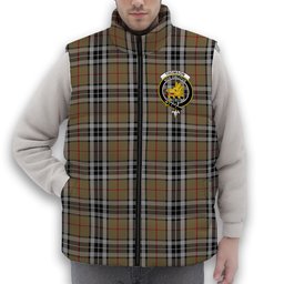 ScotsTee Shop Scottish Thomson Camel Crest Tartan Puffer Vest Winter White Duck Down Vest Sleeveless