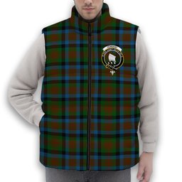 ScotsTee Shop Scottish Tennant 2 Crest Tartan Puffer Vest Winter White Duck Down Vest Sleeveless