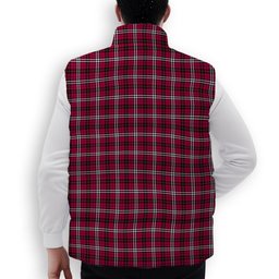 ScotsTee Shop Scottish Little Crest Tartan Puffer Vest Winter White Duck Down Vest Sleeveless