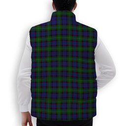 ScotsTee Shop Scottish Sinclair Brown Crest Tartan Puffer Vest Winter White Duck Down Vest Sleeveless