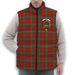 ScotsTee Shop Scottish Seton Ancient Crest Tartan Puffer Vest Winter White Duck Down Vest Sleeveless