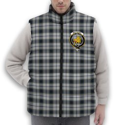 ScotsTee Shop Scottish MacTavish of Dunardry Dress Crest Tartan Puffer Vest Winter White Duck Down Vest Sleeveless