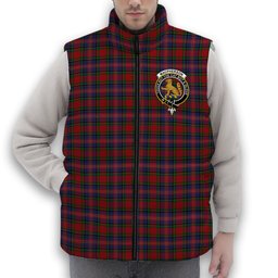 ScotsTee Shop Scottish MacPherson 6 Crest Tartan Puffer Vest Winter White Duck Down Vest Sleeveless