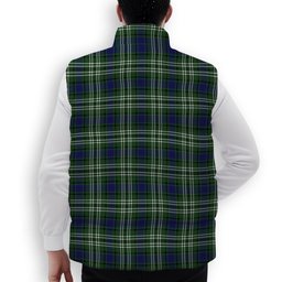 ScotsTee Shop Scottish Swinton Crest Tartan Puffer Vest Winter White Duck Down Vest Sleeveless