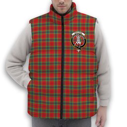 ScotsTee Shop Scottish MacLean of Duart Modern Crest Tartan Puffer Vest Winter White Duck Down Vest Sleeveless