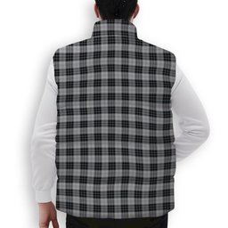 ScotsTee Shop Scottish McRae Dress Crest Tartan Puffer Vest Winter White Duck Down Vest Sleeveless