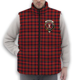 ScotsTee Shop Scottish Robertson White line New Modern Crest Tartan Puffer Vest Winter White Duck Down Vest Sleeveless