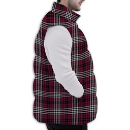 Tartan Puffer Vest Winter White Duck Down Vest Sleeveless