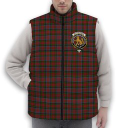 ScotsTee Shop Scottish McPherson Ancient Crest Tartan Puffer Vest Winter White Duck Down Vest Sleeveless