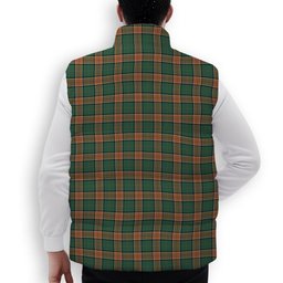 ScotsTee Shop Scottish Pollock Crest Tartan Puffer Vest Winter White Duck Down Vest Sleeveless
