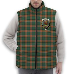 ScotsTee Shop Scottish Pollock Crest Tartan Puffer Vest Winter White Duck Down Vest Sleeveless